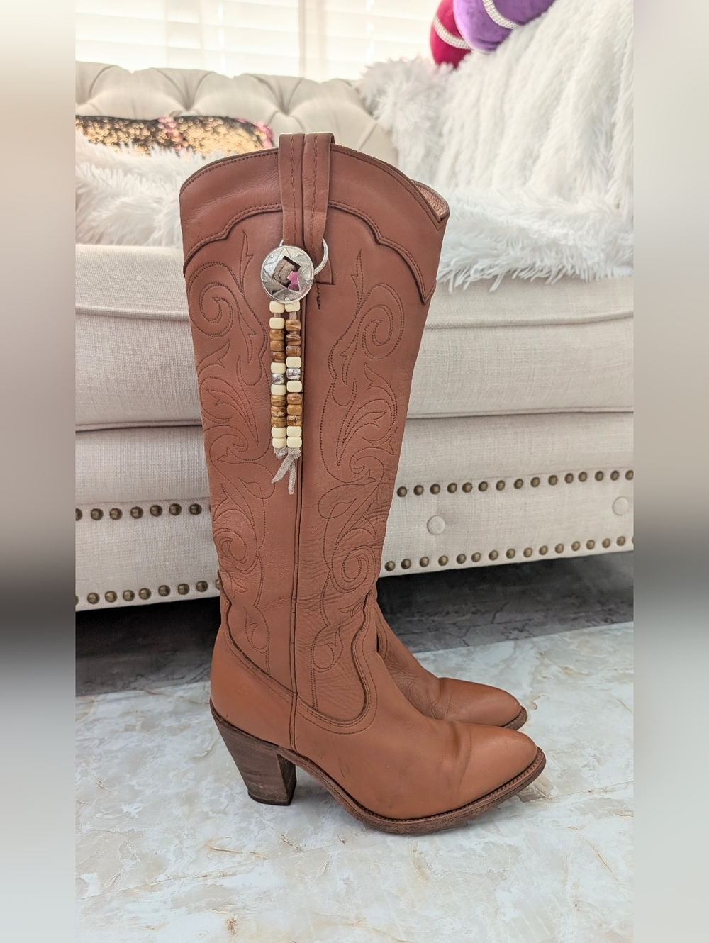 Vintage Frye Knee-High Cowgirl Boots Woman's Size 7.5 B - Picture 2 of 15
